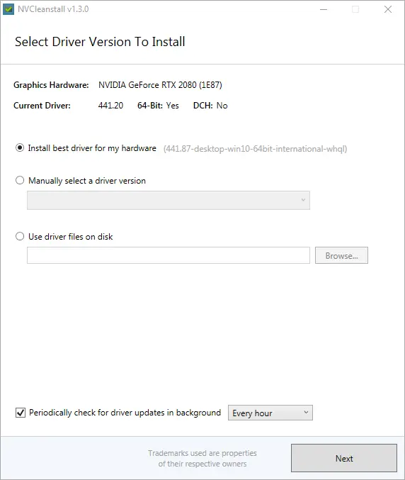NVCleanstall 4 Select Driver Version To Install